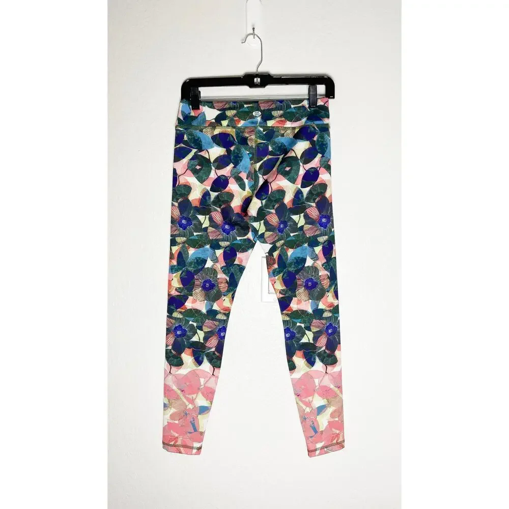 Pure + Good x Anthropologie Women's Leggings Aquarelle Leaves Athleisure Z383-10